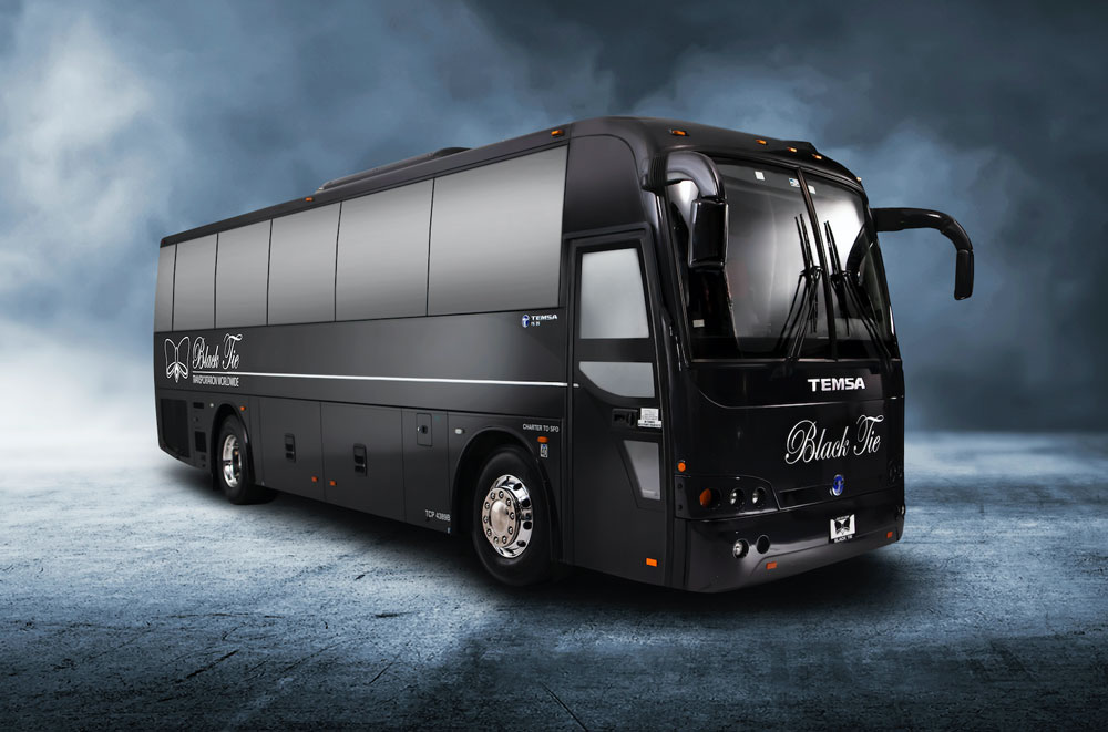 black tour bus