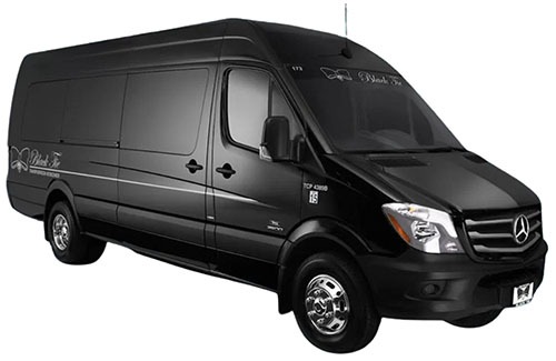 Black Tie Trans Mercedes Sprinter 8 to 13 passenger Limo Service